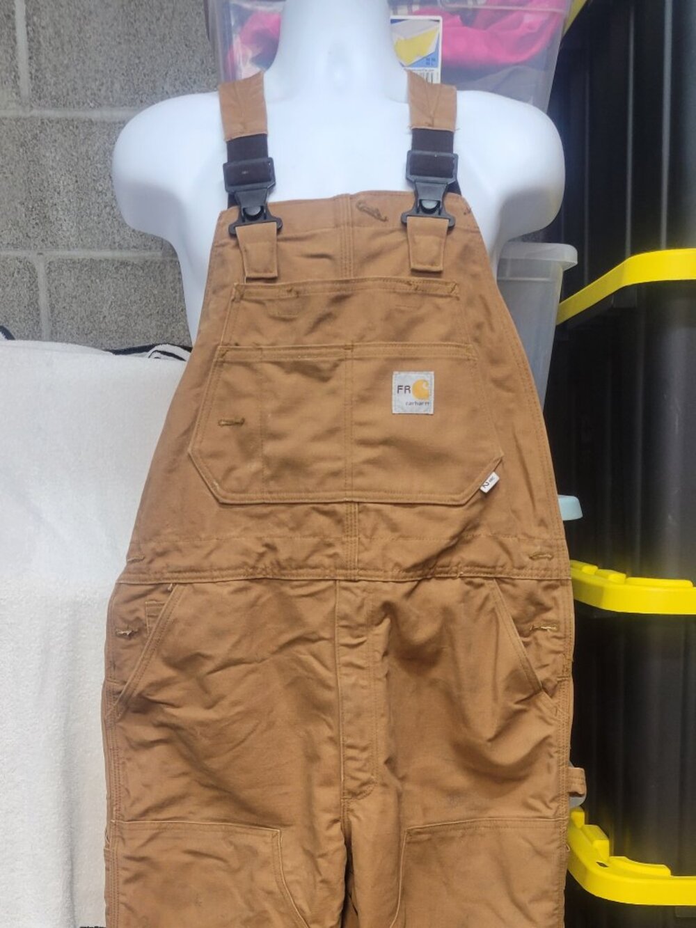 Carhartt FR Flame Resistant Duck Bib Overall Unlined 38x32 HRC 2 FRR45 BRN READ